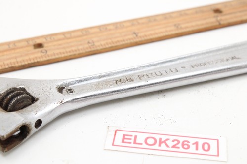 Proto 708-S 8" Long Chrome Adjustable Wrench USA - Picture 3 of 8