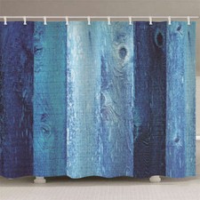 Blue Split Long Board 3D Shower Curtain Waterproof Fabric Bathroom Decoration