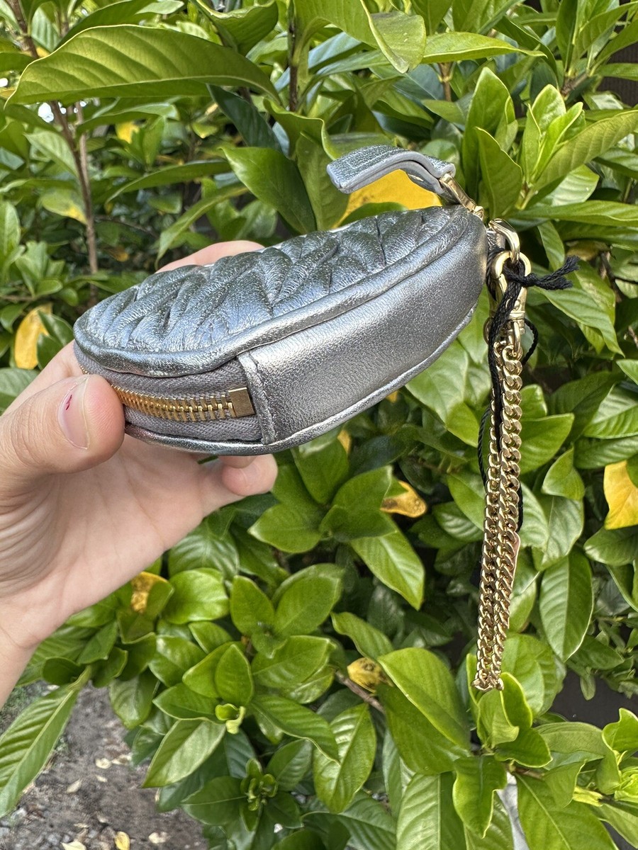 Miu Miu coin purse heart shaped Silver | eBay