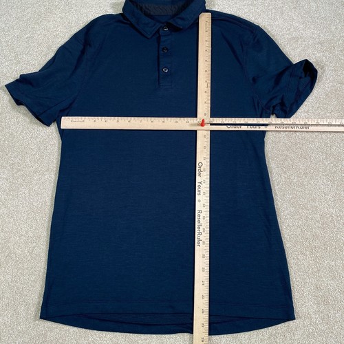 Lululemon Shirt Men Small Blue Polo Athletic Gym Work Out Run Active Soft Golf - Picture 4 of 9
