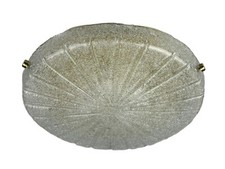 60er 70er Jahre Deckenleuchte Lampe Plafoniere Flush Mount Ice Glas Hillebrand