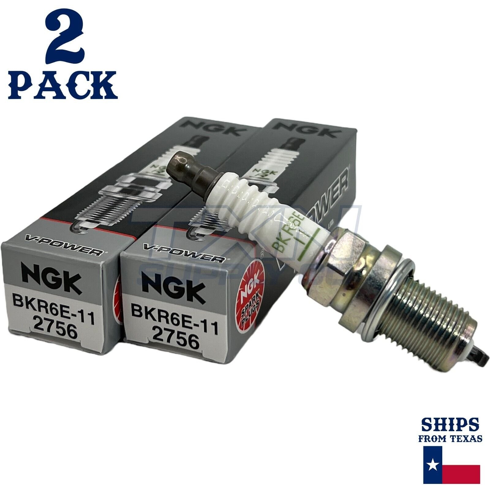 NGK 2756 V-Power Standard Spark Plug BKR6E-11 - 2 Pack