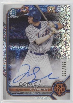 2022 Bowman Chrome Prospect Speckle Refractor /299 JT Schwartz #CPA-JS Auto 0us5