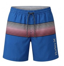 Hurley Men  s Large Blue Stripe Swim Trunks Board Shorts Beach Surf Summer