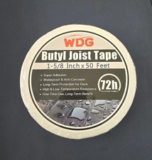 Butyl Joist Tape for Decking 1-5/8" X 50', 1 Pack - Seals and Protects Wood J...