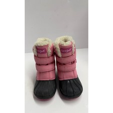 Cat Jack Toddler Girls Pink Black Faux Fur Lined Winter Snow Boots Size 9