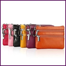 PU Leather Key Ring Coin Purse Waterproof Mini Wallet Zipper Pocket Pouch