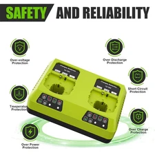 Fast Charger For RYOBI P108 P107 18 VOLT One Plus High Capacity Li-ion Battery