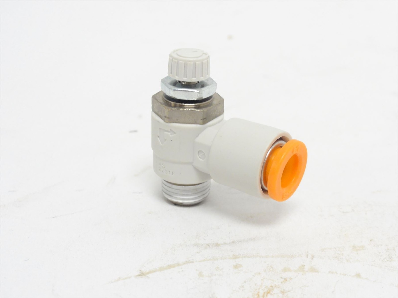 252896 New-No Box; SMC AS2201FS-N01-07S Speed Control Valve; 1/4" PTC x 1/8NPT
