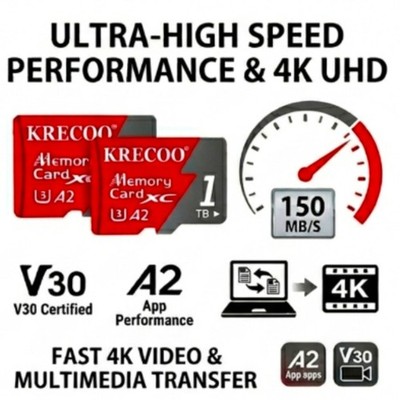 2PCS 1TB Micro TF Memory Card High Card U3 A2 V30 UHS-I Speed 4K Video UHD Lot 