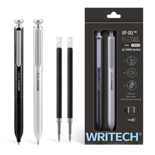WRITECH Gel Pens Fine Point: Premium Metal Barrel Retractable 0.7mm Black Ink...