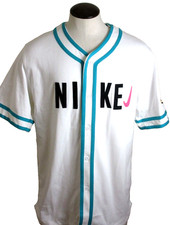 Nike Sportswear Men's Baseball Jersey Button Up Skate shirt White Size XL NWT