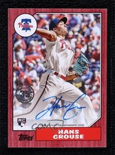 2022 Series 2 1987 Topps Baseball Red 4/25 Hans Crouse #87BA-HC Auto 0r8j