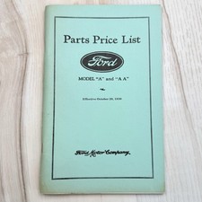 Original Ford Motor Company Model A Aa Parts Price List October 20 1930 Book