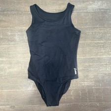 Justice Girls Black Sleeveless Nylon Dance Leotard Size L 12/14 JSZD3