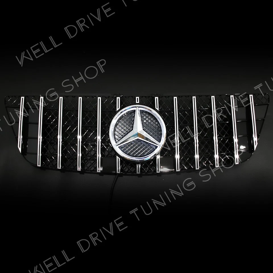 Front Grille W/LED Emblem For Mercedes Benz W164 09-11 ML320 ML350 ML450 500 550 - Image 3 of 4