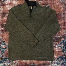 Wrangler Authentics 1/4 Zip Pullover Men  s Green Fleece Casual Outdoor Large