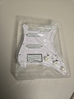 MAXCHEER 11-Hole 3-Ply Prewired Loaded SSS Guitar Pickguard (Pearl White, SSH) 