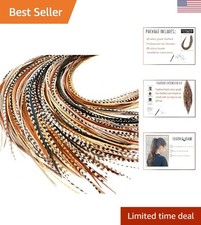 Salon-Grade Feather Hair Extensions: 21” of Natural Color for Long-Lasting Style