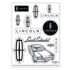 Lincoln Continental Stickers Sheet - 10 Luxury Car Decals Official Ford Licen...