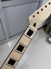 Stainless 22fret 25.5inch Gloss Flame Maple Electric guitar neck Block Inlay New