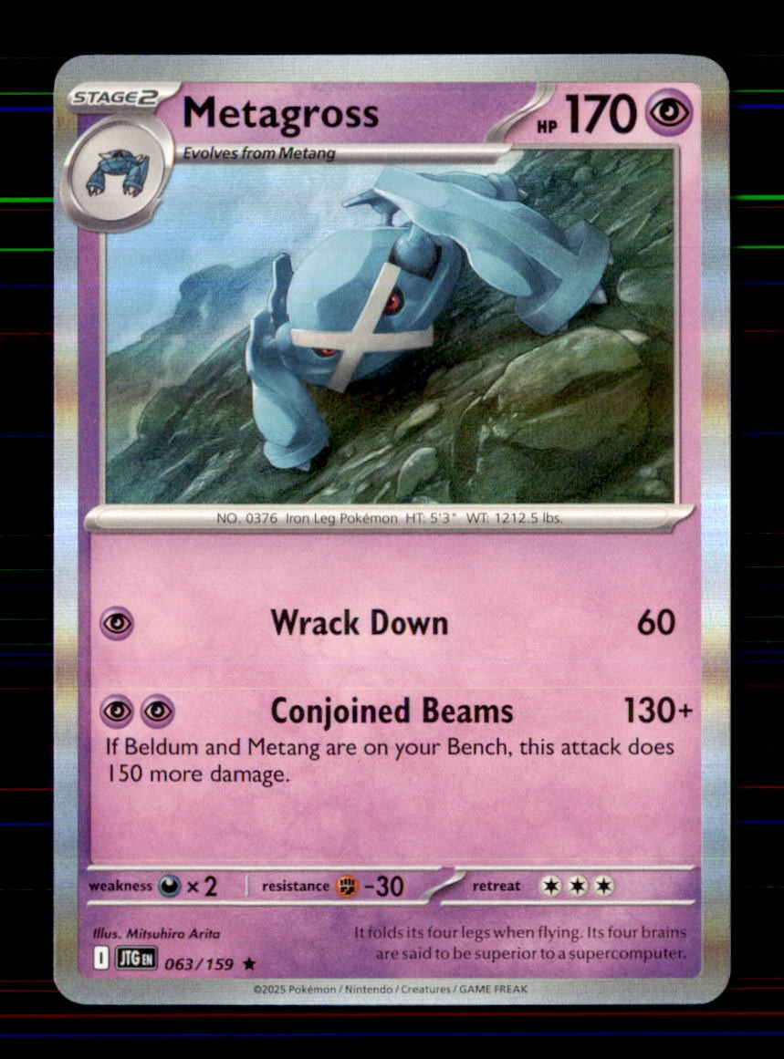 Metagross 063/159 Rare Journey Together Pokemon Holo Near Mint