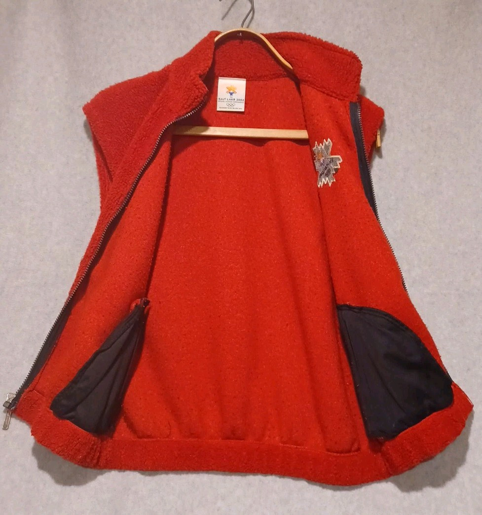 Gilet Olympique Vintage Salt Lake City 2002 - Rouge Taille L - Marque Kingwhale - Occasion