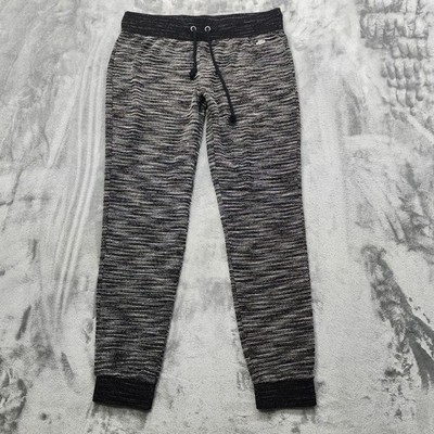 Maurices Pants Womens XL Black Gray Marled Knit Pull On Drawstring Jogger Casual