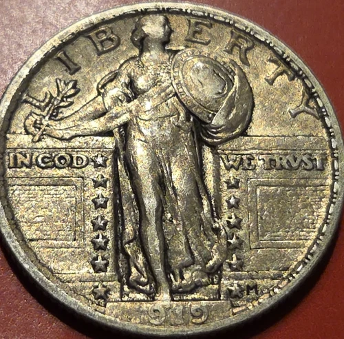 1919 STANDING LIBERTY QUARTER XF EF