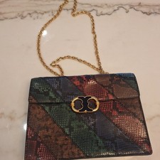 SOLD NWOT Tory Burch Multicolor Medium Snakeskin Designer Chain Strap Bag
