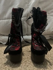 Victorian Gothic Contrasting Strappy High Heels Woman’s Size 5