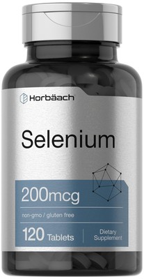 Horb�ach Selenium Supplement 200mcg for Women and Men| 120 Tablets | Non-GMO and