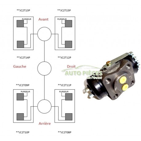 Cylindre de roue avant gauche 47520-69015 haute durabilité pour J4