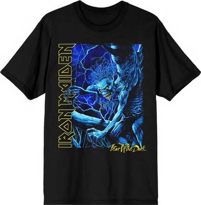 Iron Maiden: Rock Off - Fear Of The Dark Blue Tone Eddie Vertical Logo (T-Shirt