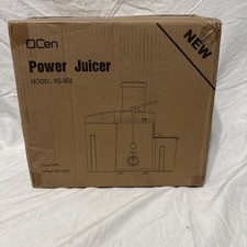 QCEN Exprimidor Eléctrico KS-501 3” Chute Fruta Verdura Inoxidable Libre de BPA Nuevo
