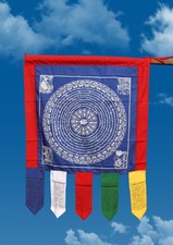 Blue Color Namgyalma Powerful Mantra Printed Prayer Flags