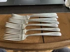 VINTAGE 8 TOWLE STERLING SILVER "CANDLELIGHT" DINNER FORKS ART NOUVEAU 395 gms