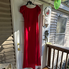 JS Collections Red Dress with swoop backing