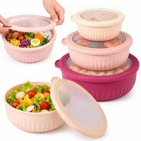 SalatschüSsel Set RüHrschüSsel Bpa-Frei Mikrowellen Gefrierfest 4 StüCk 2,2L