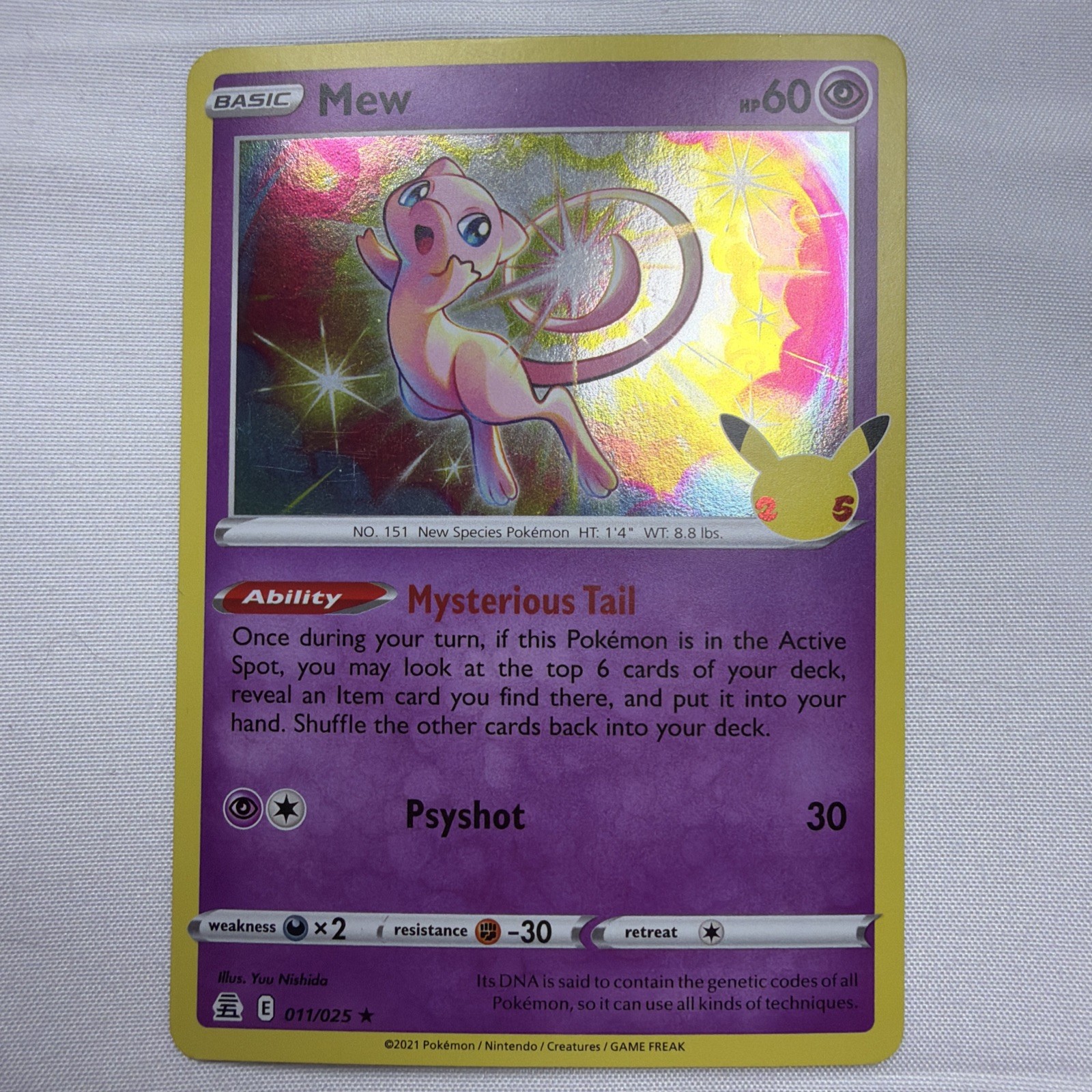 Pokémon TCG Mew 11/25 Holo Rare Celebrations 25th Anniversary Set NM Read