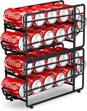 2 Pack Stackable Beverage Soda Can Dispenser Cabinet, Pantry Black