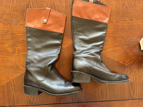 Ariat Women's Black and Marron Tall Top Round Toe Boots Size-8.5 Brown & Black - Picture 2 of 8