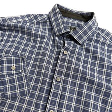 Jos A Bank Traveler Travel Tech Plaid Button Down Shirt Men's L Tailored Fit