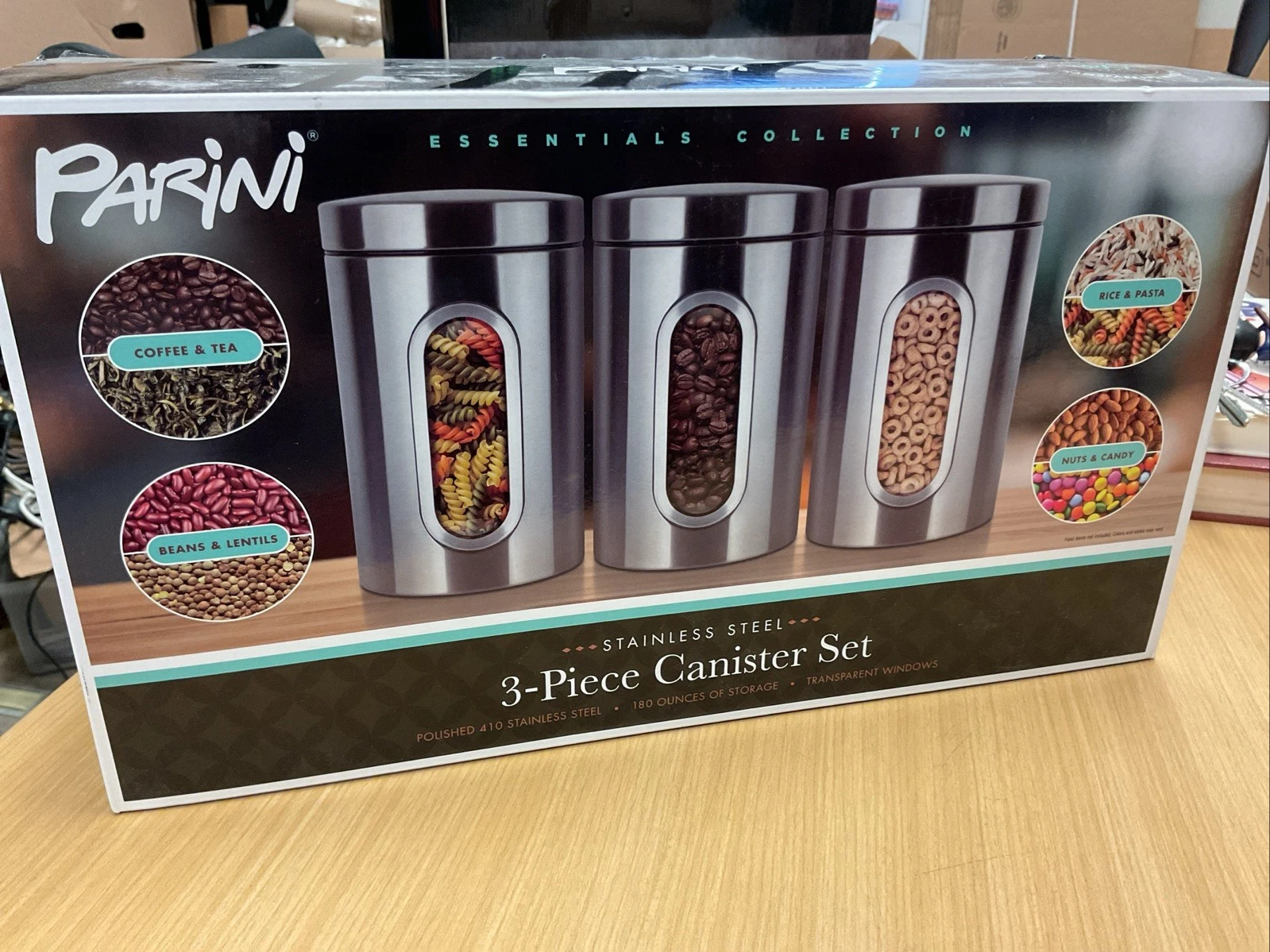 Parini 3-piece Stainless Steel Storage Canister Set