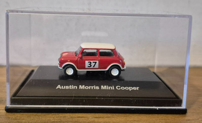 Schuco Austin Morris Mini Cooper Rallye #37  1:87 in OVP rot weiß