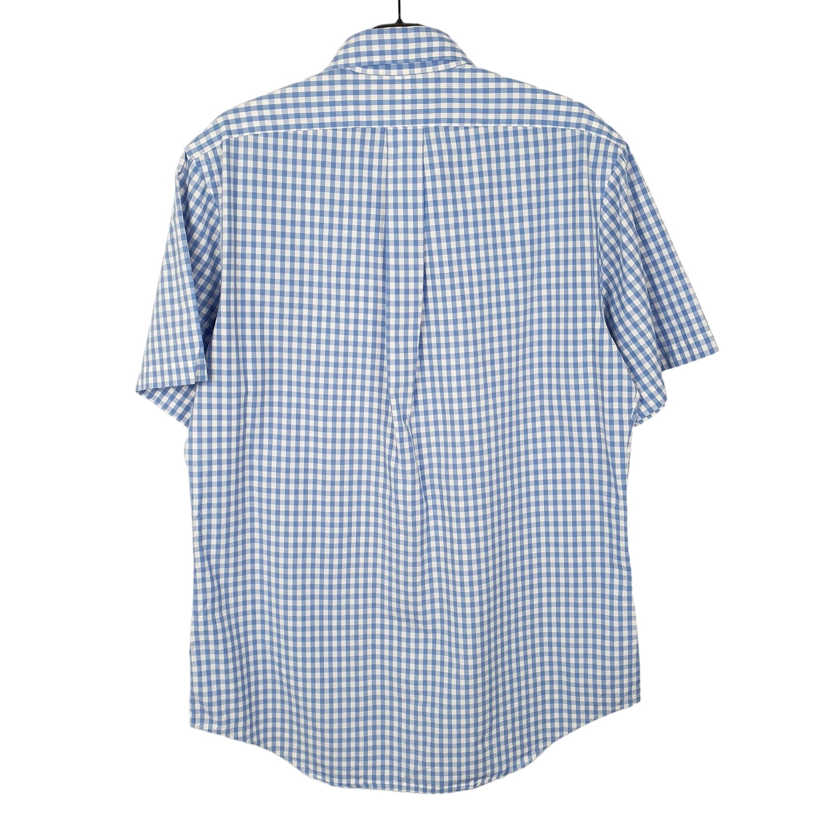 RALPH LAUREN Blue Gingham Shirt Short Sleeve Casual Mens M image 3