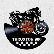 Montre à disque vinyle silhouette Triumph Thruxton moto classique