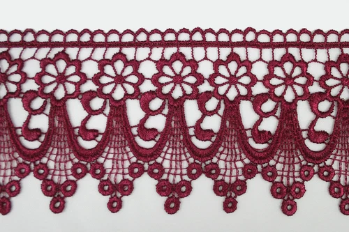 Unotrim 3" Orange Green  Black Burgundy Blue Gray Floral Venice Lace Trim by 15"