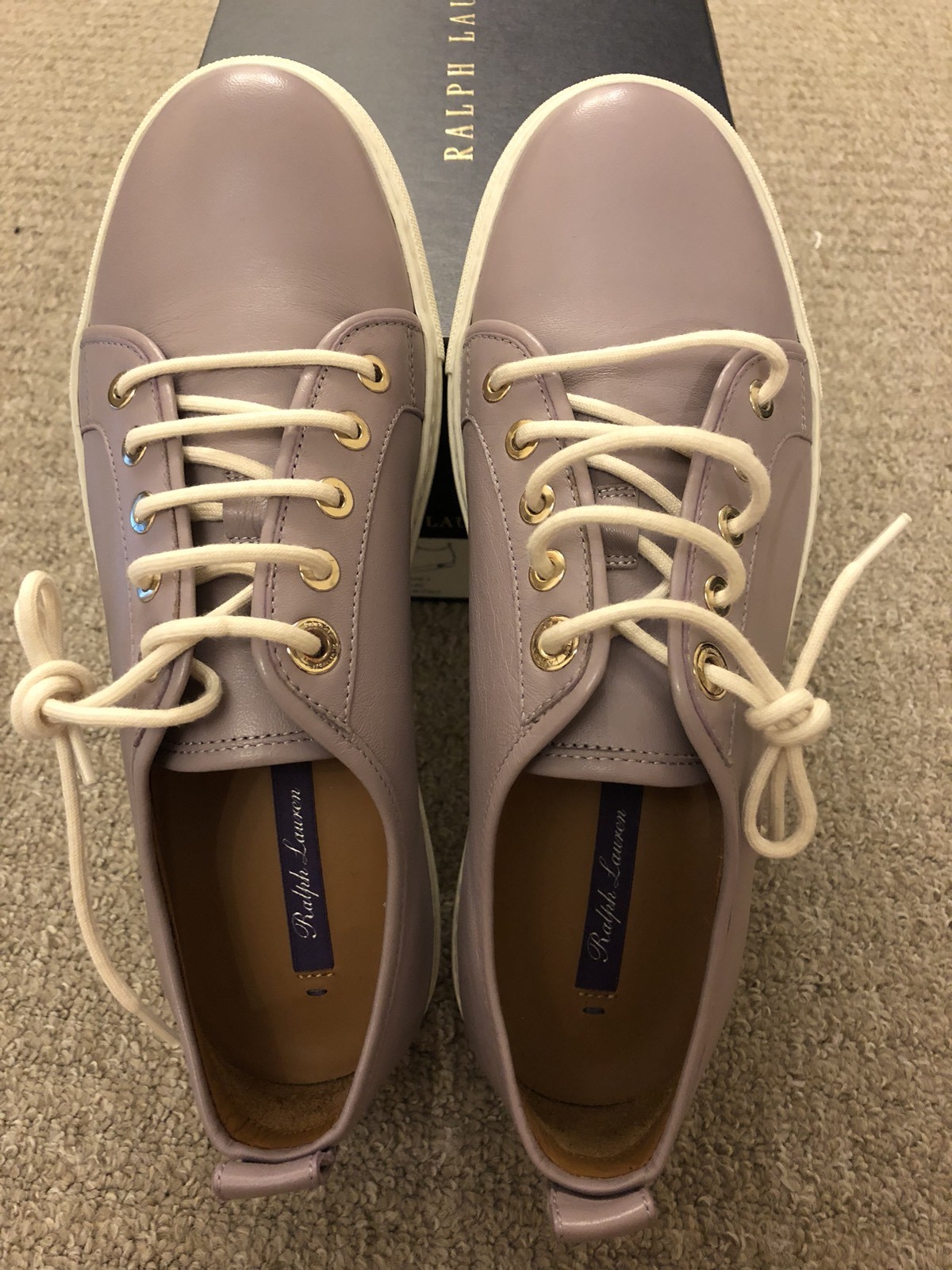 Authentic Ralph Lauren Leather Sneakers Purple Label Collection 37B RRP £395 NEW image 5