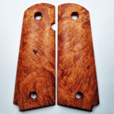 New COLT 1911 Full Size KIMBER Exotic Afzelia Burl Wood Grips Handcraft 105